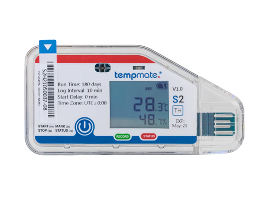 tempmate-S2-TH Single Use Temperature and Humidity Data Logger
