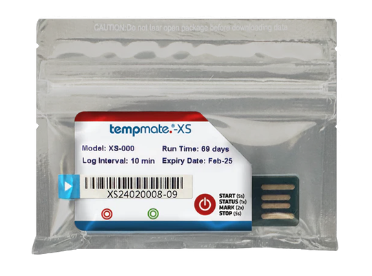 tempmate-XS Single Use USB Temperature Data Logger