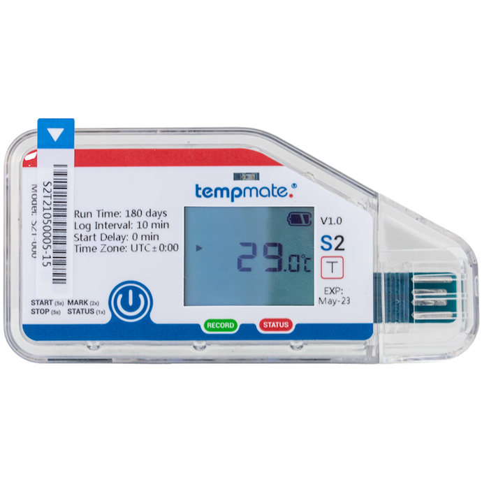 tempmate-S2-T Single Use USB Temperature Data Logger