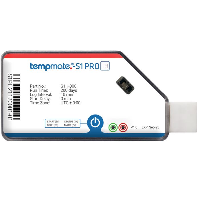 tempmate-S1-PRO Single Use USB Temperature & Humidity Data Logger